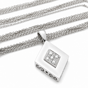 Collana con ciondolo - 18 carati Oro bianco - 0.30ct. tw. Diamante (Naturale)