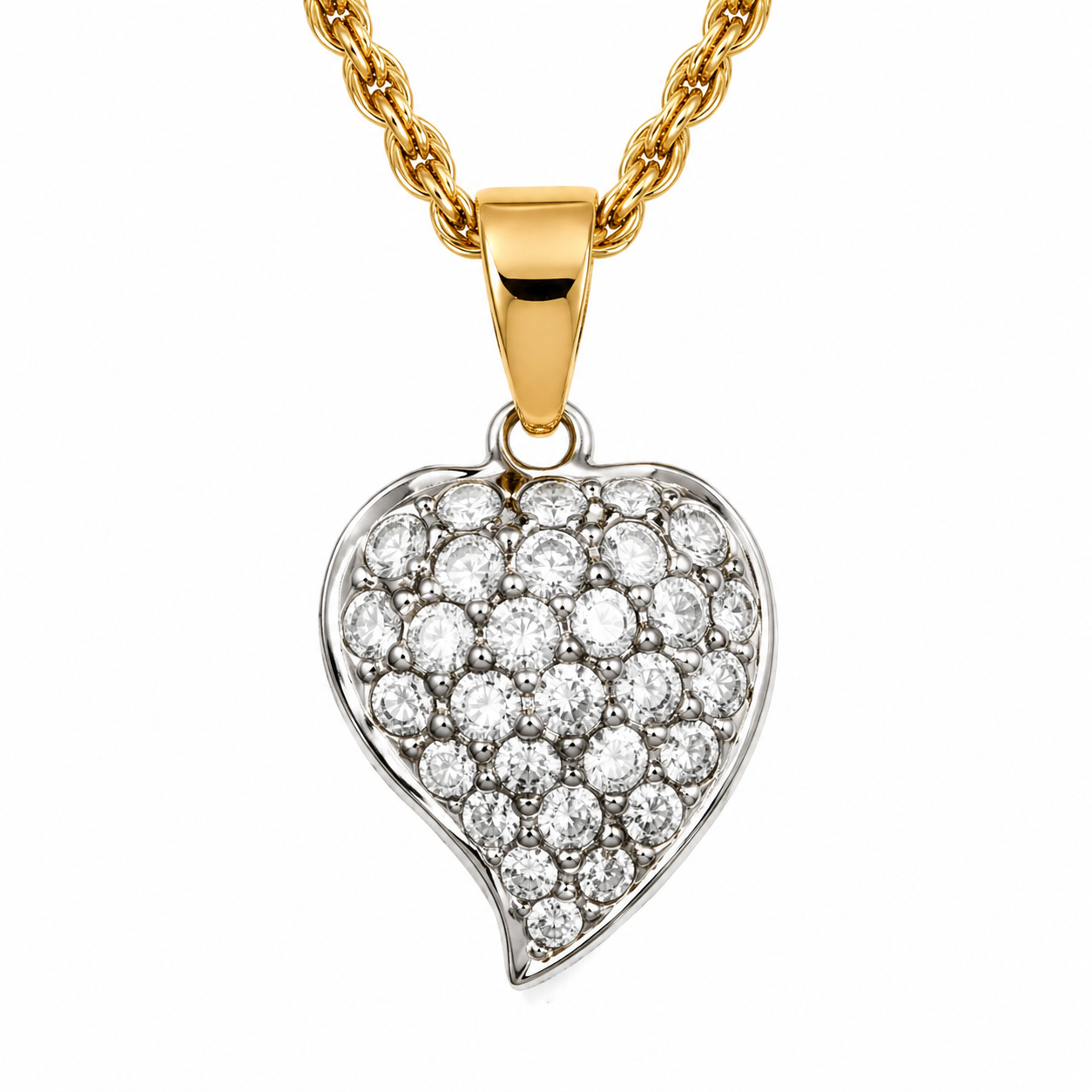 Collana con ciondolo - 18 carati Oro bianco, Oro giallo - 0.675ct. tw. Diamante (Naturale)