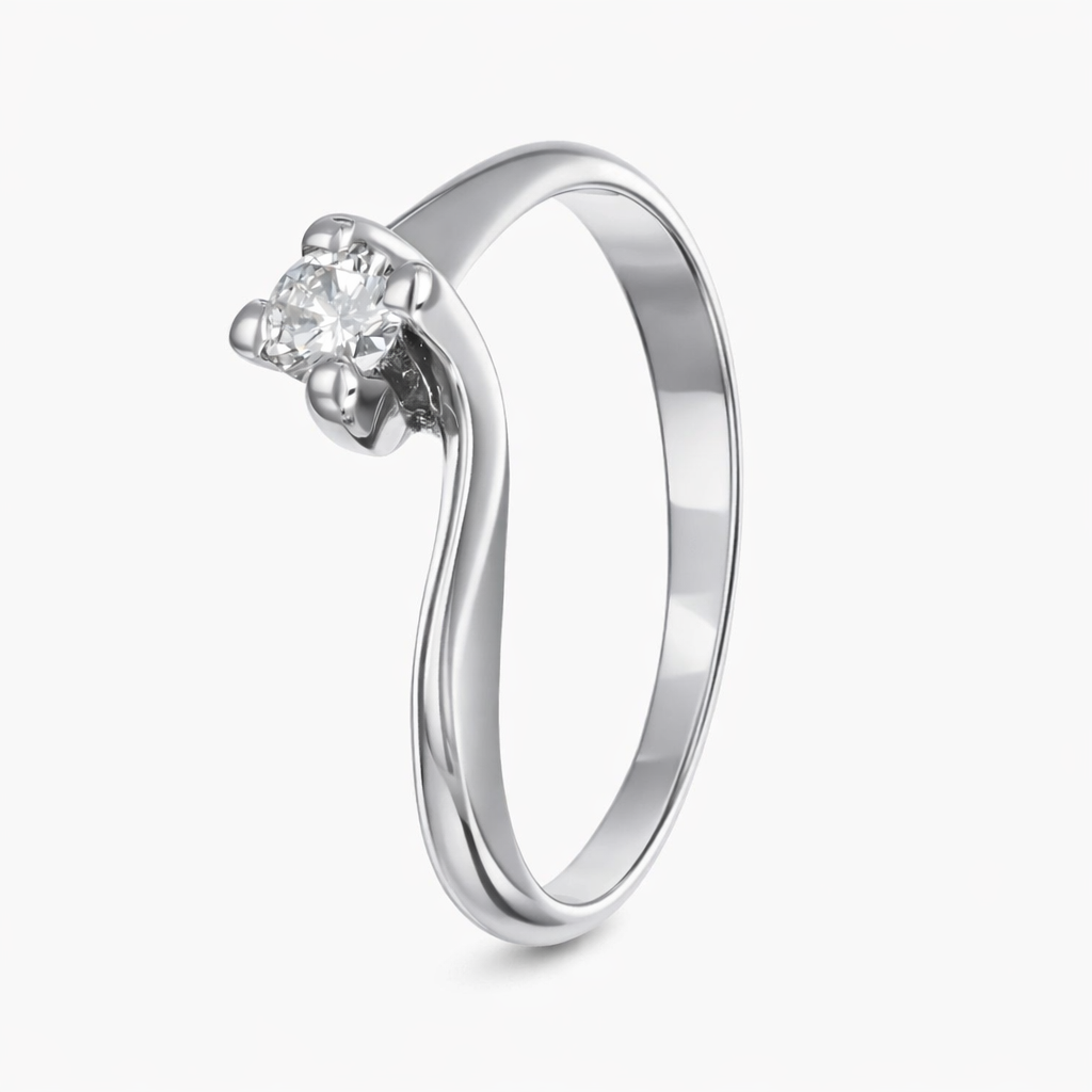 Anello - 18 carati Oro bianco - 0.20ct. tw. Diamante (Naturale)