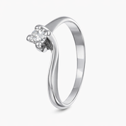 Anello - 18 carati Oro bianco - 0.20ct. tw. Diamante (Naturale)