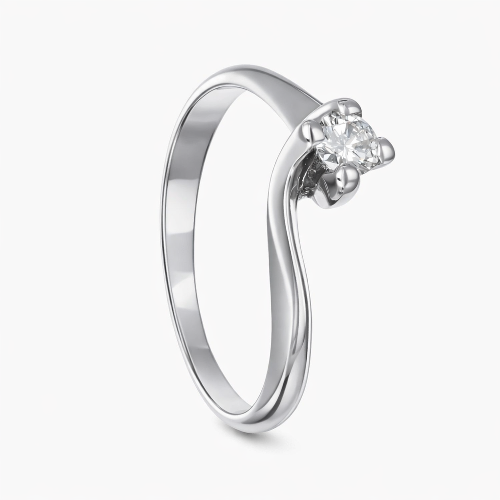 Anello - 18 carati Oro bianco - 0.20ct. tw. Diamante (Naturale)