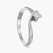 Anello - 18 carati Oro bianco - 0.20ct. tw. Diamante (Naturale)
