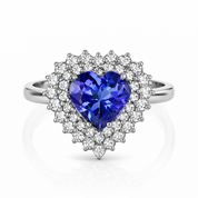 Anello - 18 carati Oro bianco - 2.35ct. tw. Tanzanite - Diamante