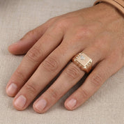Anello - 18 carati Oro giallo, Oro bianco - Made in Italy - Handmade