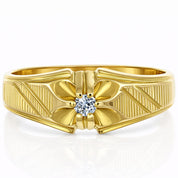 Anello - 18 carati Oro giallo - 0.08ct. tw. Diamante (Naturale)