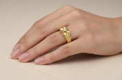 Anello - 18 carati Oro giallo - 0.08ct. tw. Diamante (Naturale)