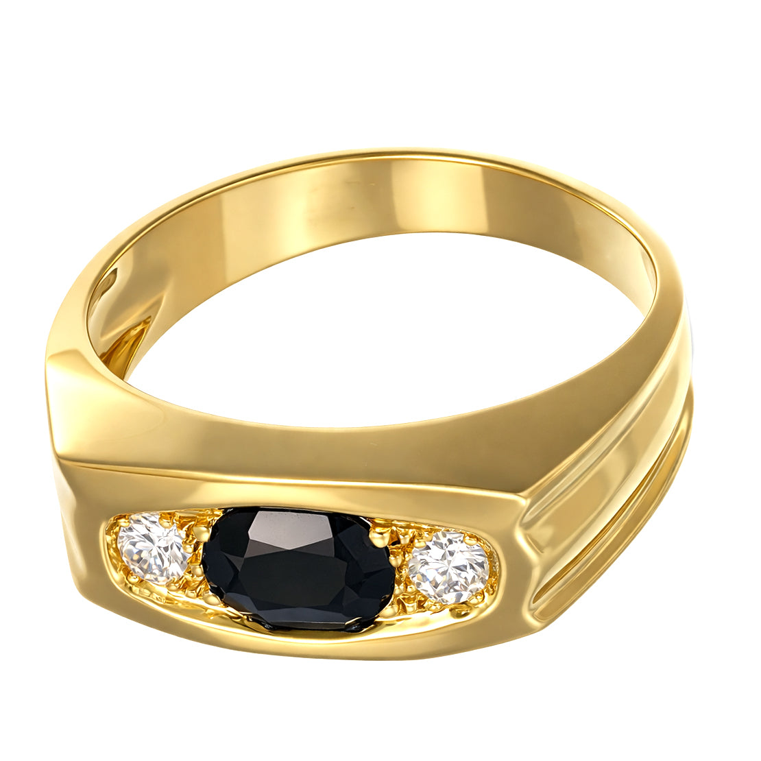 Anello - 18 carati Oro giallo - 0.55ct. tw. Zaffiro - Diamante