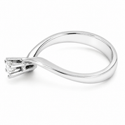 Anello - 18 carati Oro bianco - 0.16ct. tw. Diamante (Naturale)
