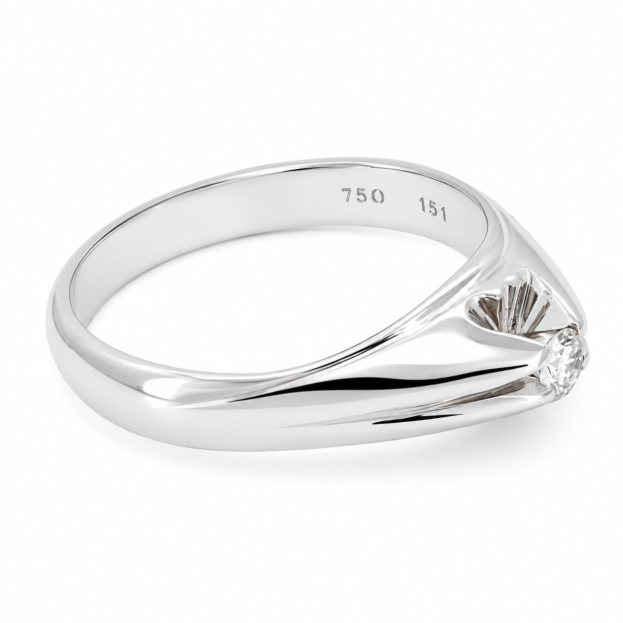 Anello - 18 carati Oro bianco - 0.13ct. tw. Diamante (Naturale) - Made in Italy - Handmade