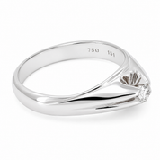 Anello - 18 carati Oro bianco - 0.13ct. tw. Diamante (Naturale) - Made in Italy - Handmade