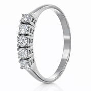 Anello - 18 carati Oro bianco - 0.2ct. tw. Diamante (Naturale)
