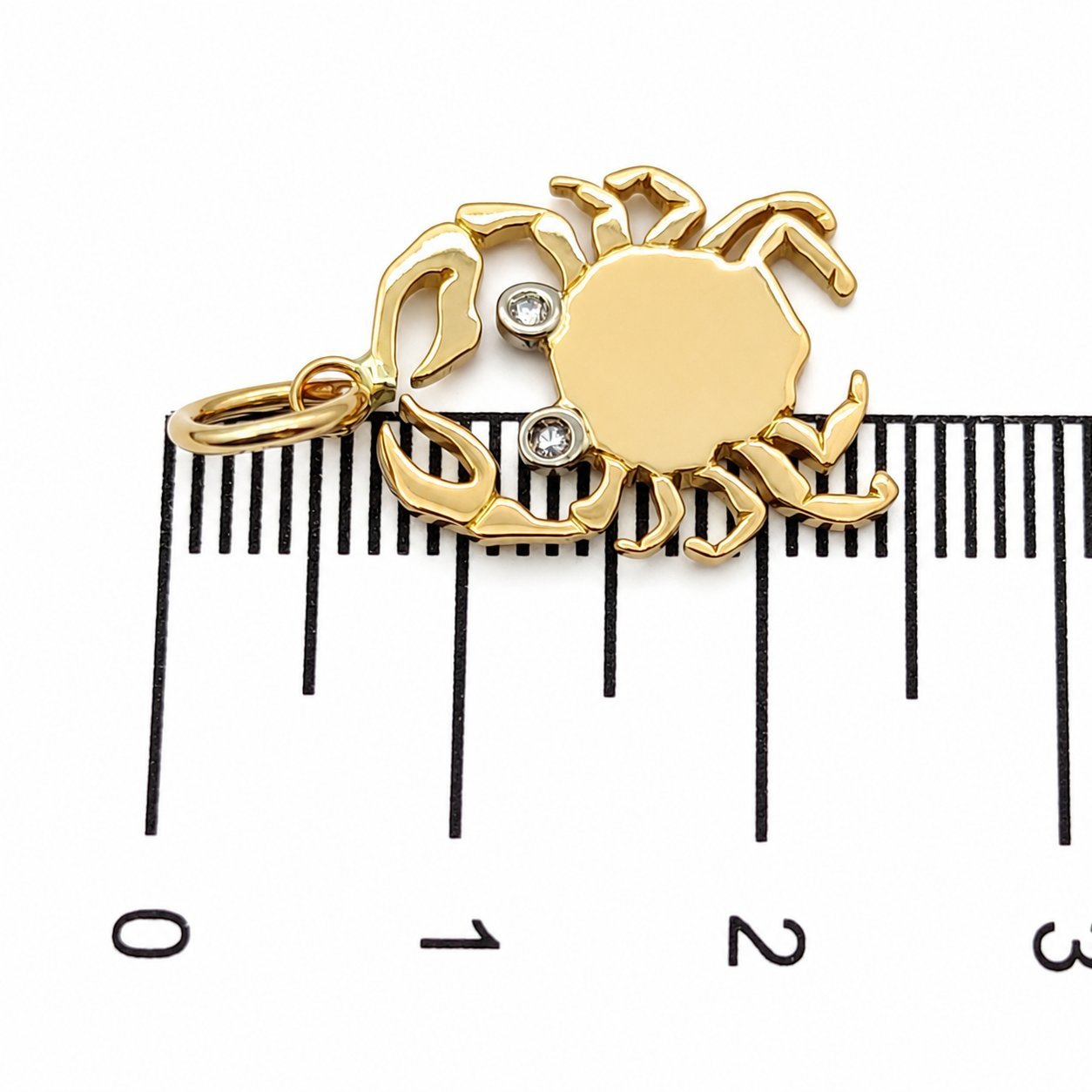 Ciondolo - 18 carati Oro bianco, Oro giallo - 0.02ct. tw. Diamante (Naturale) - Made in Italy - Handmade