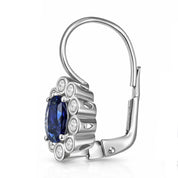 Orecchini - 18 carati Oro bianco - 1.79ct. tw. Zaffiro - Diamante