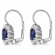 Orecchini - 18 carati Oro bianco - 1.79ct. tw. Zaffiro - Diamante