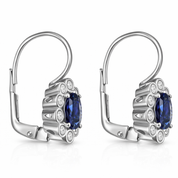 Orecchini - 18 carati Oro bianco - 1.79ct. tw. Zaffiro - Diamante