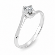 Anello - 18 carati Oro bianco - 0.20ct. tw. Diamante (Naturale) - Made in Italy - HandMade