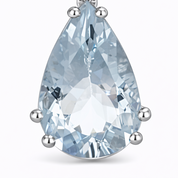 Collana con ciondolo - 18 carati Oro bianco - 1.98ct. tw. Acquamarina - Diamante