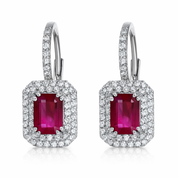 Orecchini - 18 carati Oro bianco - 2.72ct. tw. Rubino - Diamante