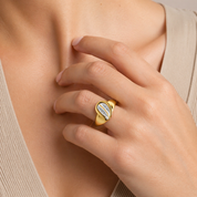 Anello - 18 carati Oro bianco, Oro giallo - 0.32ct. tw. Diamante (Naturale)