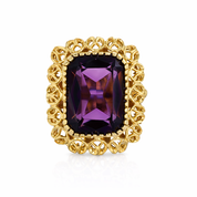 Anello - 18 carati Oro giallo - 12.00ct. tw. Ametista