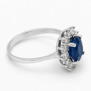 Anello - 14 carati Oro bianco - 2.32ct. tw. Zaffiro - Diamante - Made in Italy - Handmade
