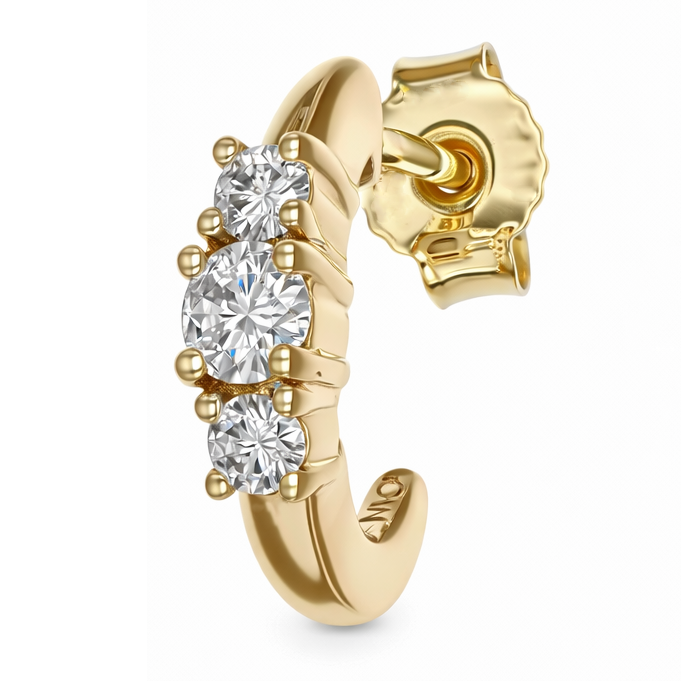 Orecchini - 14 carati Oro giallo - 0.62ct. tw. Diamante (Naturale)