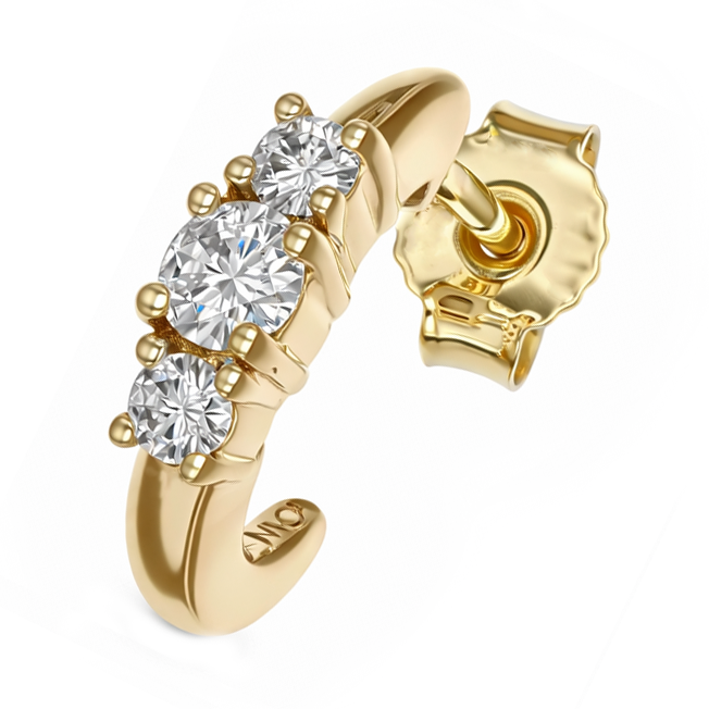 Orecchini - 14 carati Oro giallo - 0.62ct. tw. Diamante (Naturale)