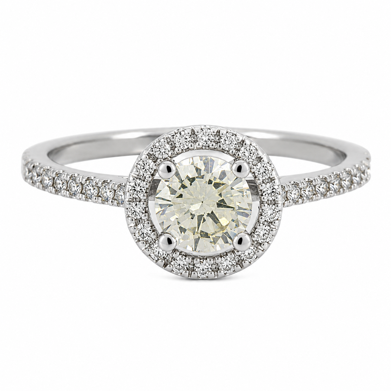 Anello - 14 carati Oro bianco - 0.69ct. tw. Diamante (Naturale) - Made in Italy - HandMade