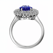 Anello - 18 carati Oro bianco - 2.35ct. tw. Tanzanite - Diamante