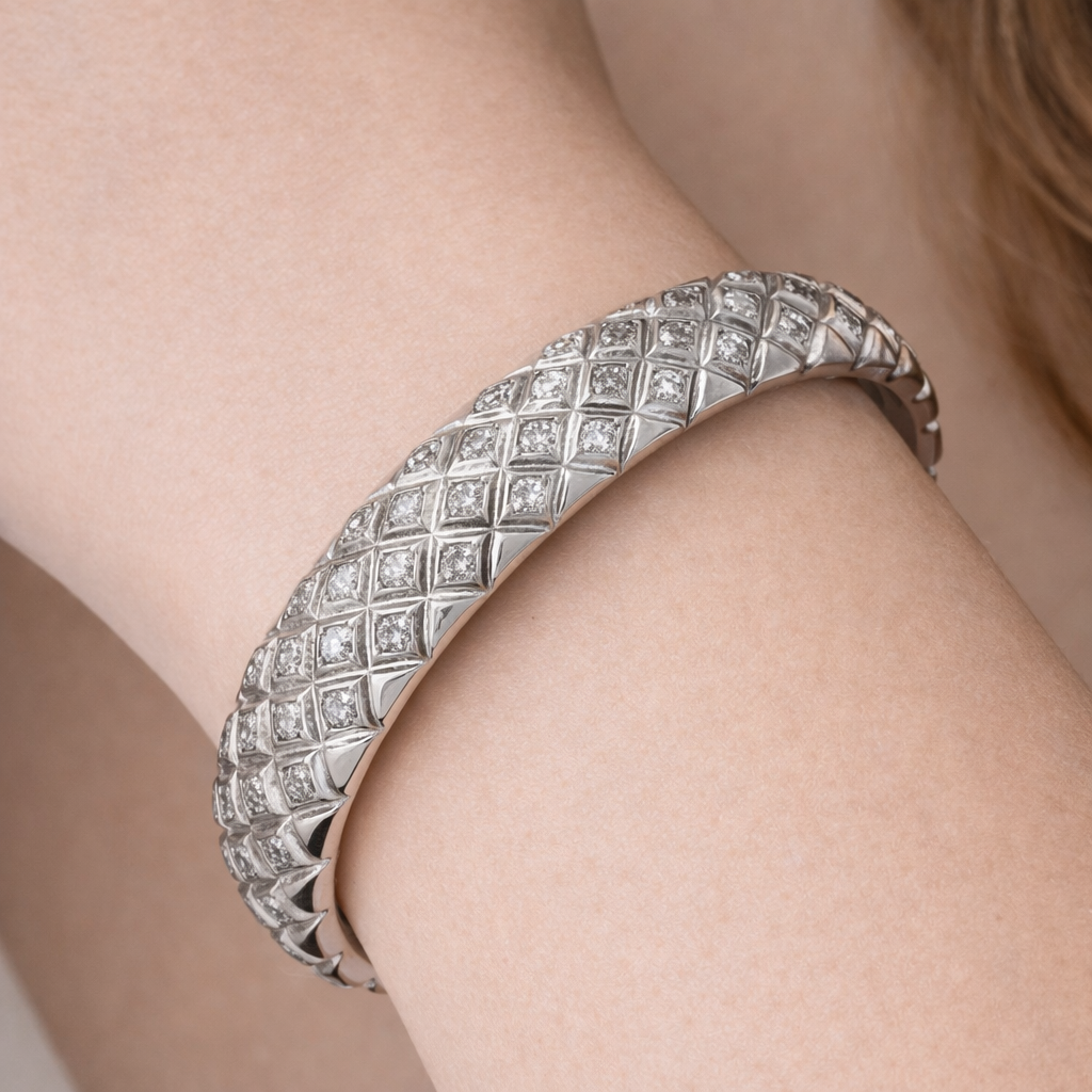 Bracciale - 18 carati Oro bianco - 1.00ct. tw. Diamante (Naturale)