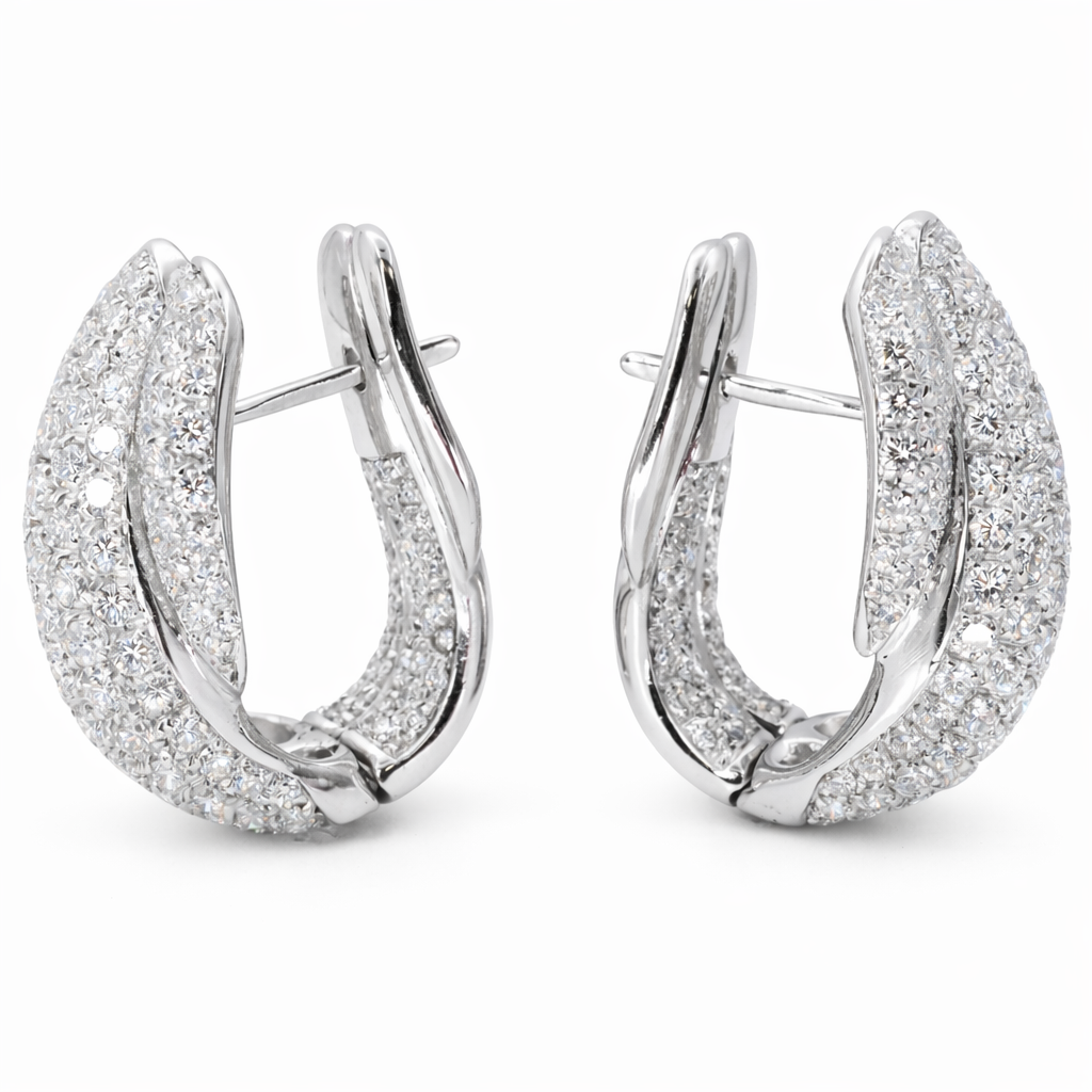 Orecchini - 18 carati Oro bianco - 4.80ct. tw. Diamante (Naturale)