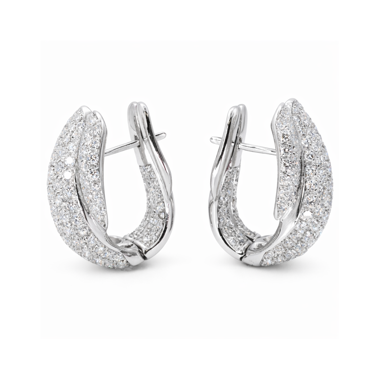 Orecchini - 18 carati Oro bianco - 4.80ct. tw. Diamante (Naturale)