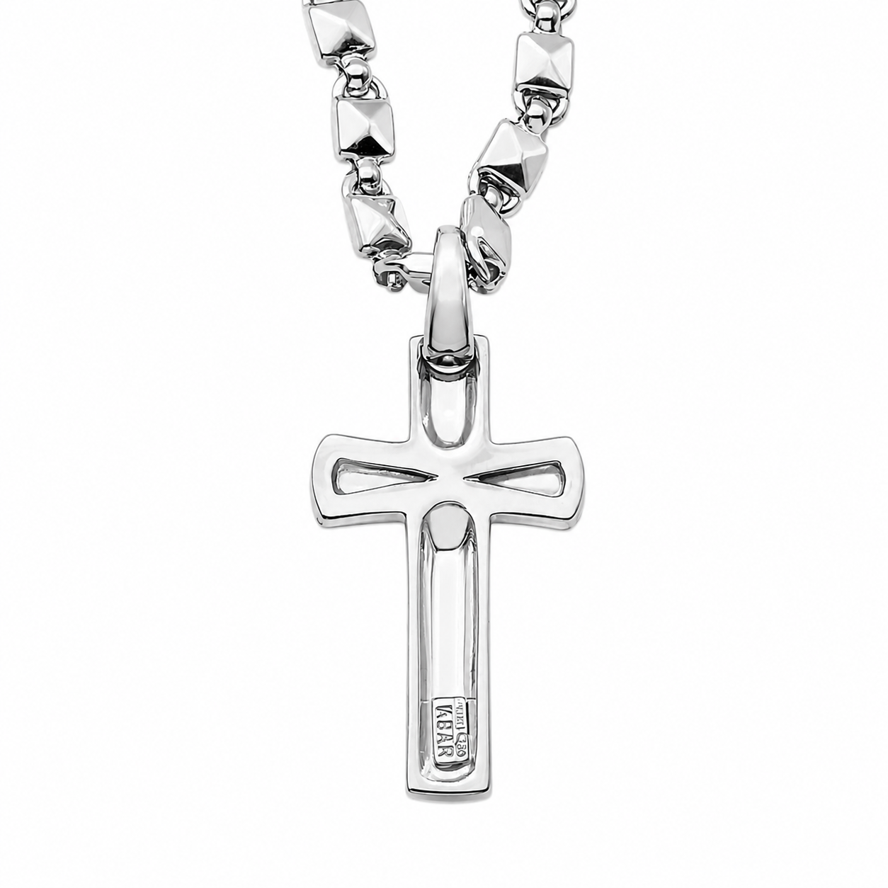 Collana con ciondolo - 18 carati Oro bianco - Made in Italy - Handmade