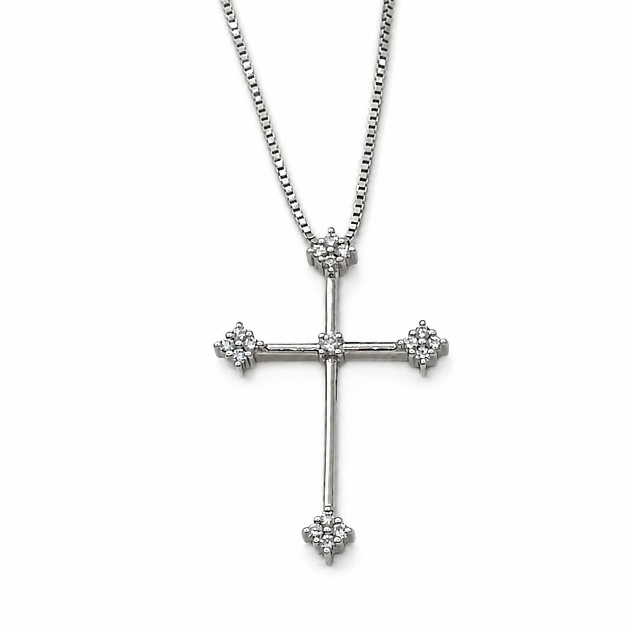 Collana con ciondolo - 18 carati Oro bianco - 0.35ct. tw. Diamante (Naturale) - Diamante - Made in Italy - Handmade