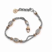 Bracciale - 18 carati Oro bianco, Oro giallo - 0.12ct. tw. Diamante (Naturale) - Made in Italy - Handmade