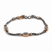 Bracciale - 18 carati Oro bianco, Oro giallo - 0.12ct. tw. Diamante (Naturale) - Made in Italy - Handmade