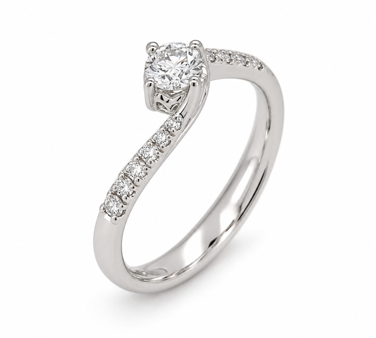 Anello - 18 carati Oro bianco - 0.29ct. tw. Diamante (Naturale) - Made in Italy - Handmade