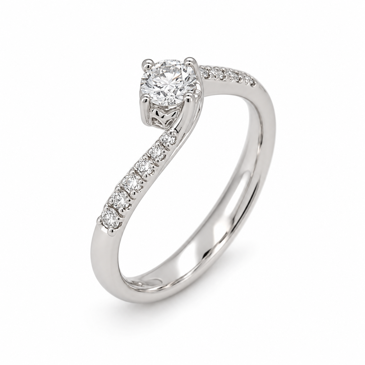 Anello - 18 carati Oro bianco - 0.29ct. tw. Diamante (Naturale) - Made in Italy - Handmade
