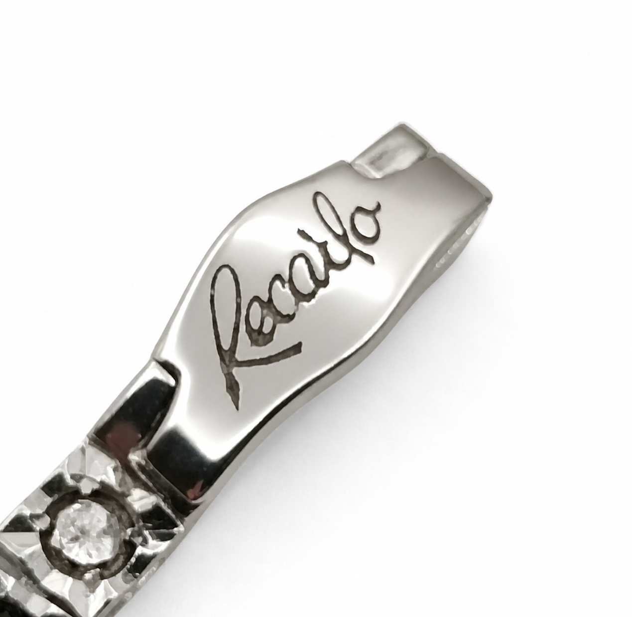 Bracciale - 18 carati Oro bianco Onice - Diamante - Made in Italy - Handmade