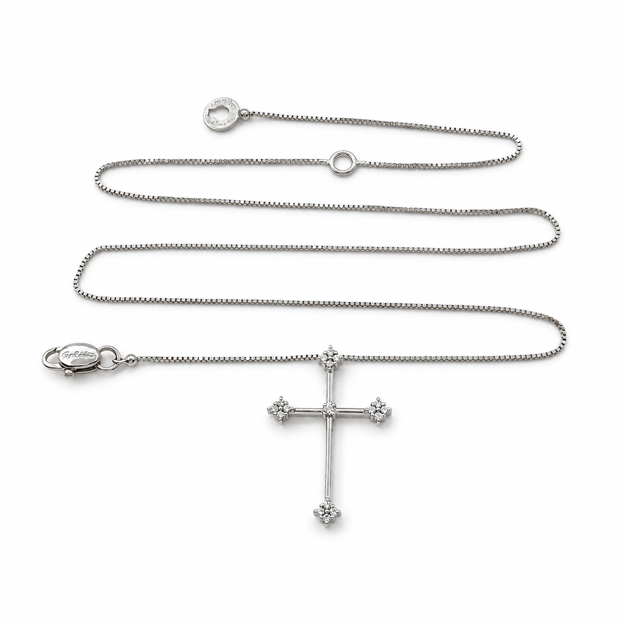 Collana con ciondolo - 18 carati Oro bianco - 0.35ct. tw. Diamante (Naturale) - Diamante - Made in Italy - Handmade