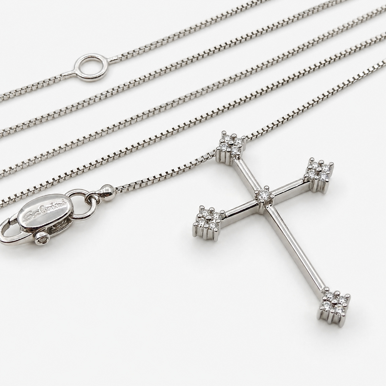 Collana con ciondolo - 18 carati Oro bianco - 0.35ct. tw. Diamante (Naturale) - Diamante - Made in Italy - Handmade