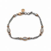Bracciale - 18 carati Oro bianco, Oro giallo - 0.12ct. tw. Diamante (Naturale) - Made in Italy - Handmade