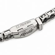 Bracciale - 18 carati Oro bianco Onice - Diamante - Made in Italy - Handmade