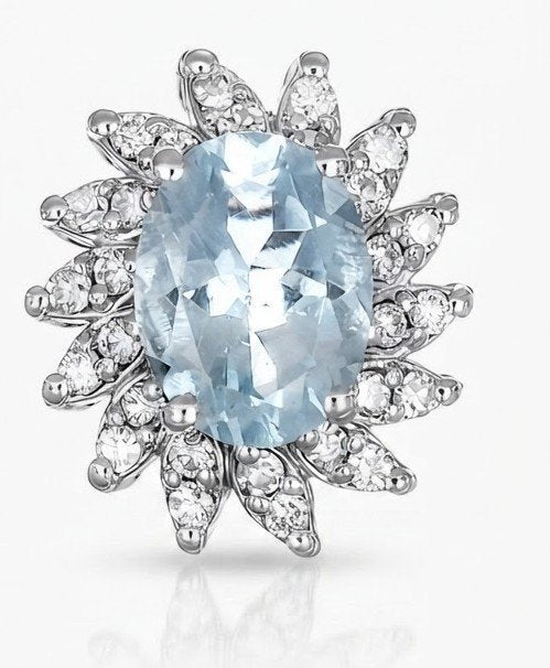 Orecchini - 18 carati Oro bianco - 2.60ct. tw. Acquamarina - Diamante - made in Italy - handmade