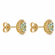 Orecchini - 18 carati Oro giallo - 1.79ct. tw. Acquamarina - Diamante