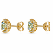 Orecchini - 18 carati Oro giallo - 1.79ct. tw. Acquamarina - Diamante