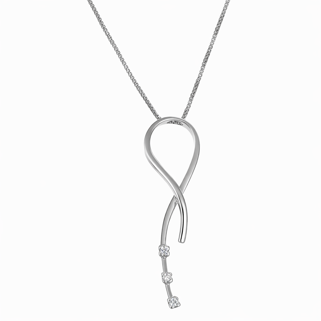 Collana con ciondolo - 18 carati Oro bianco Diamante (Naturale)