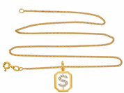 Collana con ciondolo - 18 carati Oro bianco, Oro giallo - 0.08ct. tw. Diamante (Naturale) - Made in Italy - Handmade