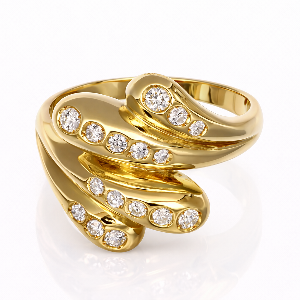 Anello - 18 carati Oro giallo - 0.49ct. tw. Diamante (Naturale)