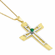 Collana con ciondolo - 18 carati Oro bianco, Oro giallo - 0.10ct. tw. Zaffiro